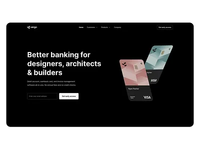 Vergo landing concept 3d animation app bank card dashboard design fintech graphic illustration interface landing marketing mobile site slick studio ui uiux ux