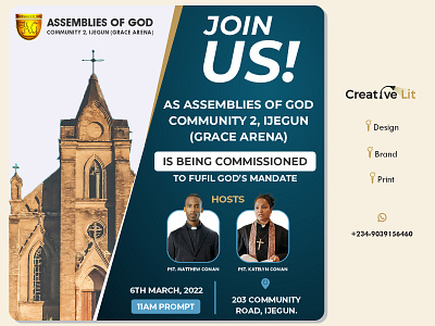 Social media flyer for a church programme design