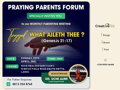 Social media flyer for a church programme design