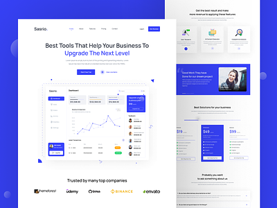 Sasrio | Sass Landing Page clean ui creative design trend 2022 landing page pricing ui product page product website sass sass landing page sass ui ux sass website trendy 2022 ui ui design ux website ui