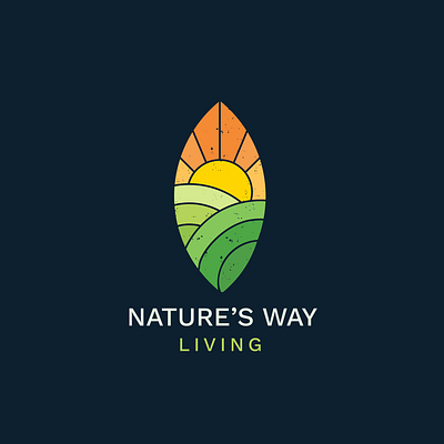 Nature's Way Living farms logo design branding design farm logo vector