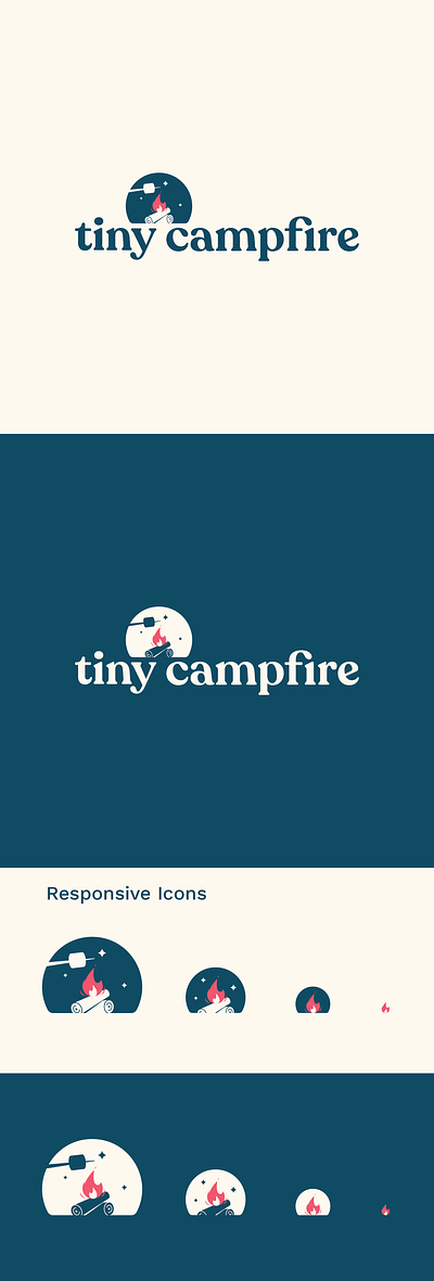 Tiny Campfire branding illustration logo vector