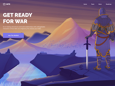 Nite Web Landing Page With Illustrations 2d 2d illustration crypto crypto landing page design game game design game landing page game ui game web illustration illustration web karakaya landing page metaverse nft product ui ux website