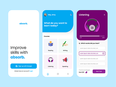 Improving Language Skill App app branding design logo typography ui ux