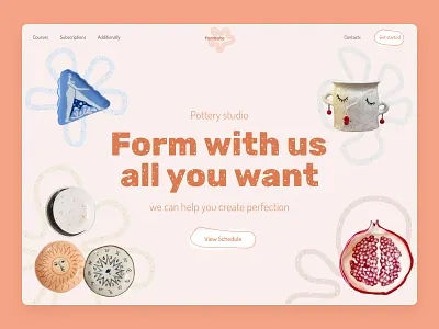 Pottery studio cookware courses desktop dishes landing pottery service shop