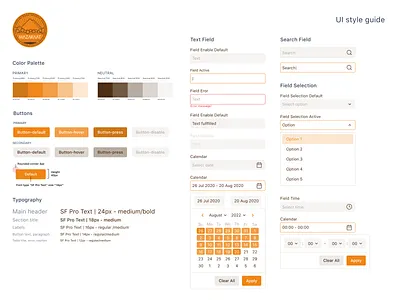 UI Style guide for dashboard branding design style guide ui ux web