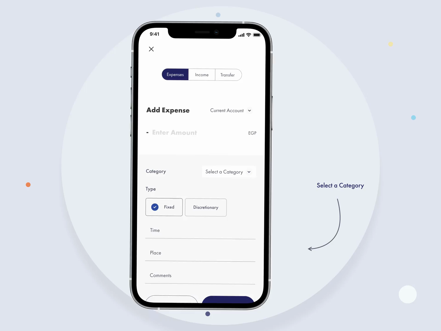 Example of Wellbeing and Gamification app - Categories