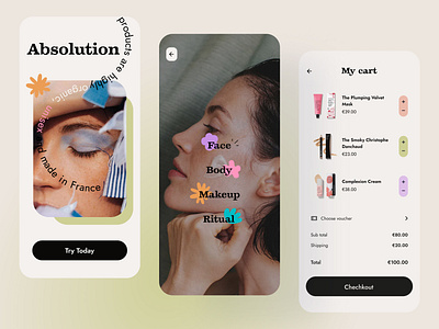 E-commerce app for skincare e commerce e commerce app e commerce design ecommerce ecommerce app minimal mobile app mobile app design mobile design online store onlineshop personal care shopping app ui ux