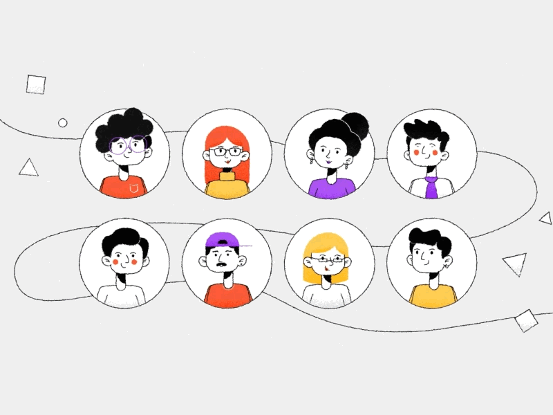 Our Team animation branding character characters gif graphic design logo loop motion graphics whiteboard