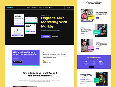 Markly - marketing Landing page Design analytic color header landing page marketing saas saas landing page traffic ui ui ux ui design ux uxdesign visual design web design web header web ui website