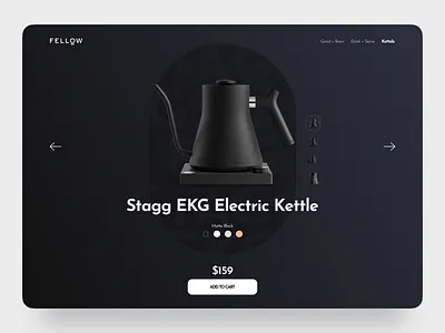 FELLOW kettle shop design e commerce kettle ui uiux ux web web design