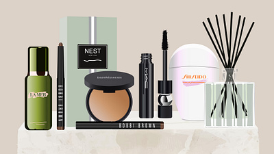 Allure X Nordstrom beauty design graphic design illustration magazine makeup skincare social