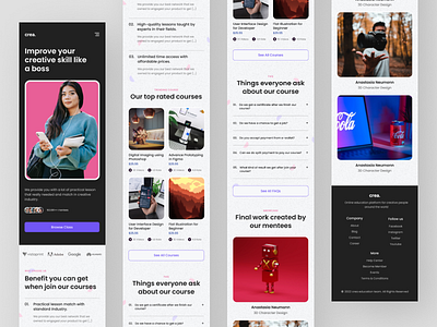 Creative Online Education Mobile Responsive ecourse education mentorship mobile online learning responsive student ui web design