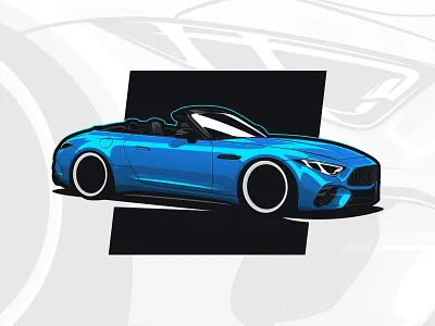 2022 SL63 AMG Illustration 2022 amg art car design drawing illustration logo mercedes r232 sl63 vector