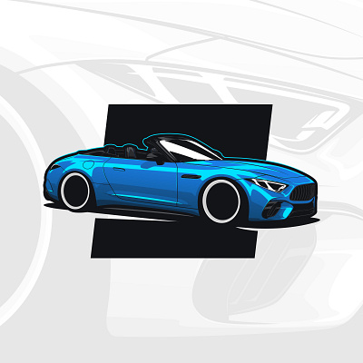 2022 SL63 AMG Illustration 2022 amg art car design drawing illustration logo mercedes r232 sl63 vector