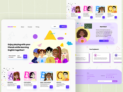 English Class app design english illustration kids online onlinecourse ui ux website