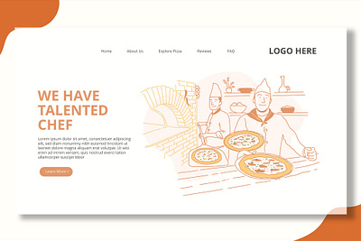 Pizza Chef - Landing Page app application branding business design graphic design illustration interface landing page onboarding paint pizza chef sports technology ui ui design ux ux design walkthrough website