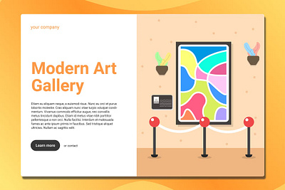 Art Gallery - Landing Page app application art gallery branding business design graphic design illustration interface landing page onboarding paint sports technology ui ui design ux ux design walkthrough website