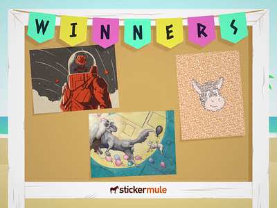 Poster winners! contest design giveaway playoff posters rebound sticker mule