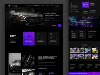 Car Tuning – Landing Page dark landing page dark mode design graphic graphic design landing landing design landing page landing page design ui web web design webdesign