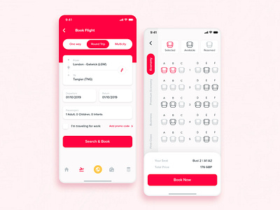 Flight Booking App air airlines airport app booking flight flight booking flights mobile app online plane ticket ui design uiux