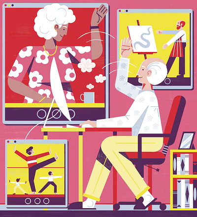 Saga Magazine - Online Learning colour design editoral editorial illustration illustration print