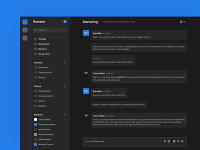 Chat App - Concept UI - v1 app application chat chat app chatting conversation daily ui desktop app figma interface minimal product product design style system ui web web app