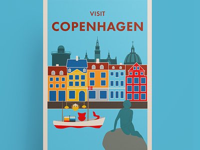 Copenhagen travel poster adobe illustrator artwork illustration online shop poster poster design travel poster vector vector art vector illustration