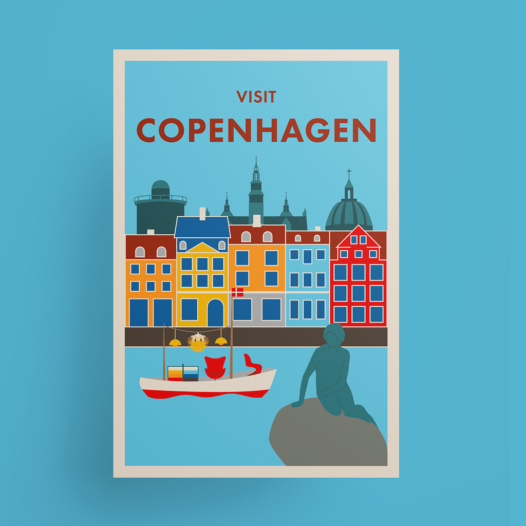 copenhagen travel poster