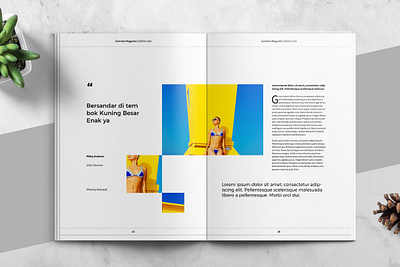 Free Summer Clean Magazine Template a4 beach brand identity branding brochure catalog catalogue clean corporate fashion holiday indesign letter lookbook magazine minimal minimalist summer template travel