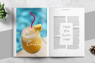 Free Summer Clean Magazine Template a4 beach brochure catalog catalogue clean company corporate fashion holiday indesign letter letter template lookbook magazine minimal minimalist summer template travel