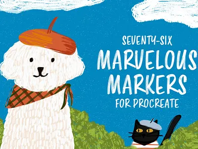 Free Marvelous Markers for Procreate blackletter dry font handdrawn illustration lettering marker markers procreate procreate app procreate art procreate brush procreate brushes procreate illustration signature streakers strokes texture trendy typography