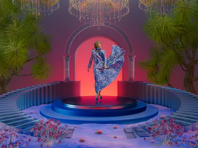 Castle Of Glass 3d blue branding castle design fasion fasiondesign girl glass glassmorphism graphic design illustration nature