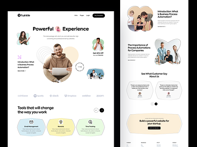 Twinkle-SaaS Landing page design clean ui concept design email management header homepage landing page design landingpage productivity project management redesign saas landing page saas product task ui uiux web design website websitedesign