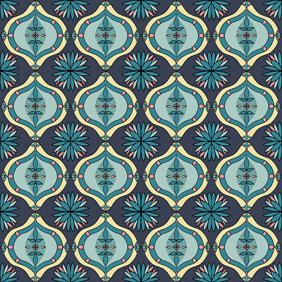 Ogee Tile Pattern 1.1 Violet Grey BG bohemian boho deco fleur flower nouveau ogee onion repeat shape surface pattern design symmetry