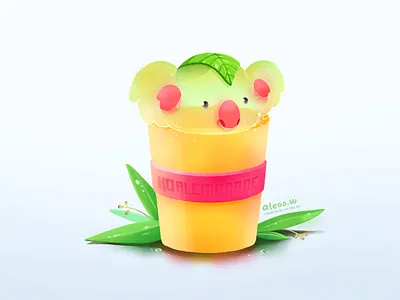KoaLemonade animal character illustration koala leaves lemonade