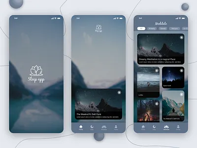 Sleep App branding design graphic design ui ui design uiux design ux ux design
