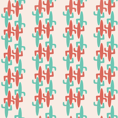 Mid-Century Modern Abstract Cactus Pattern 1950s 1960s abstract atomic era cactus christmas design eames eames era midcentury modern pattern repeat star surface pattern texture