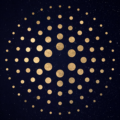 Mid-Century Modern Spiral Night Gold Foil circle design foil gold illustration midcentury modern moons night sky space spiral