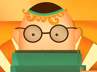 The Employee art book digitalart illustration jew kippah office orange procreate ukraine work yellow