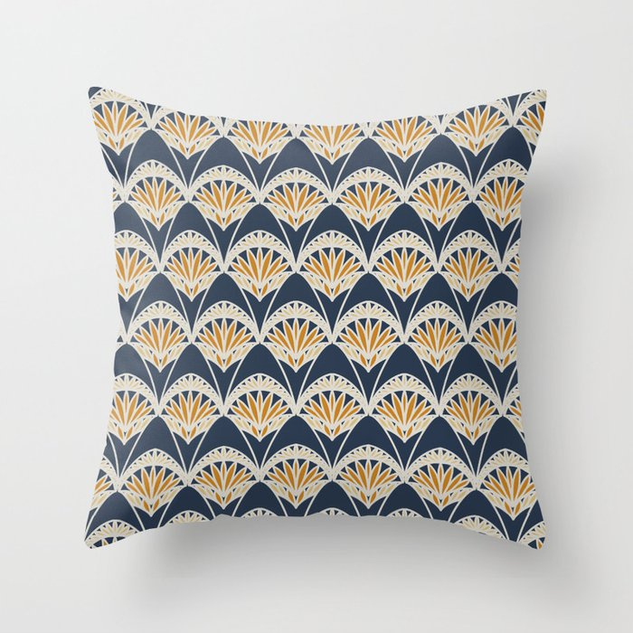 Art Deco Fans & Petals 1.1 Navy Desert Sun 1920s 1930s art deco art nouveau deco fans navy nouveau orange petals repeat retro seamless surface pattern surface pattern design vintage