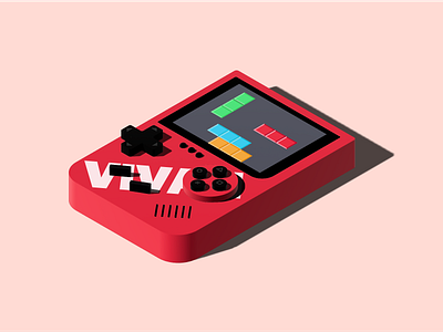 Retro handheld game console 3D 2022 3d adobe adobe illustrator art color concept conceptart game game consul gamepad illustration illustrator joystick model new style trending