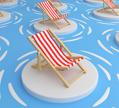 Sunbed 3D Illustration branding design graphic design illustration