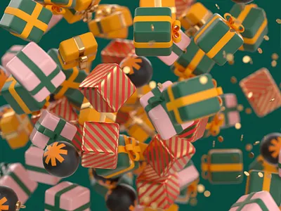Merry Christmas gifts 3d cinema4d gifts octane