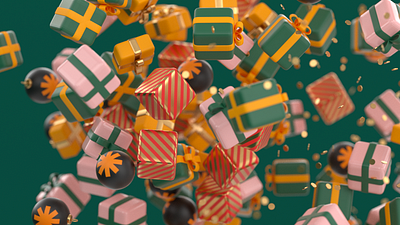 Merry Christmas gifts 3d cinema4d gifts octane
