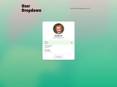 Admin User Dropdown menu admin adobe xd dropdown ui web admin