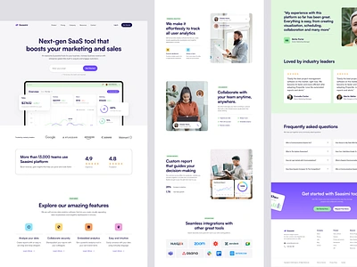 Saasimi - SaaS website clean concept landing page marketing page revenue saas sales software template tools ui web design website