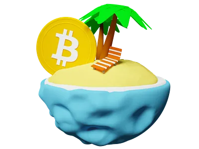Bitcoin Beach 3D Asset 3d 3d asset 3d model 3d modeling 3d rendering beach bitcoin blender design