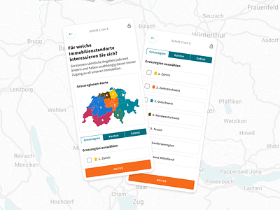 Location, Location, Location location map product design property investment region selection switzerland ui