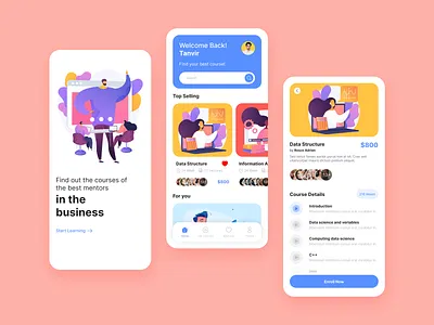 E-Learning App Design app app design app idea apps calender course design design e learning educational app educational app design learning modern design online online class school app study ui uiux ux
